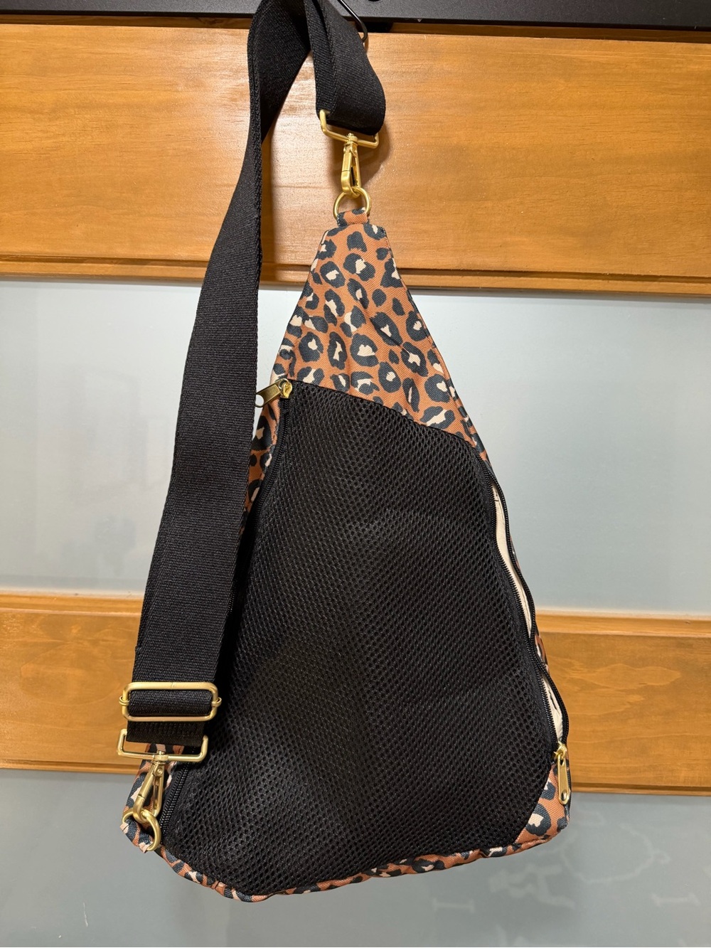 Canvelle Contour Leopard Print Sling Bag - Brown - Picture 2 of 6